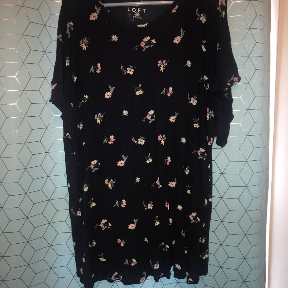 Loft Navy Floral Tee